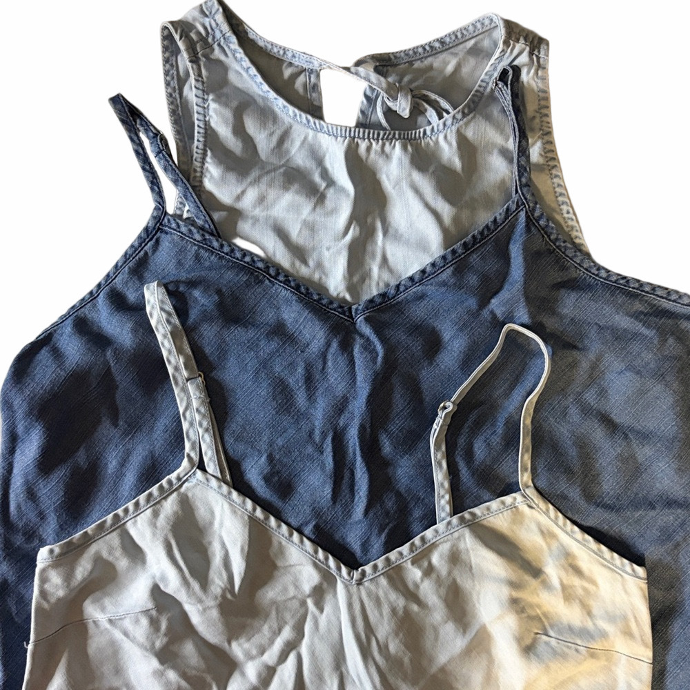 Gap 1696 Denim Sleeveless Tops Bundle (3) | EUC | Sz XS